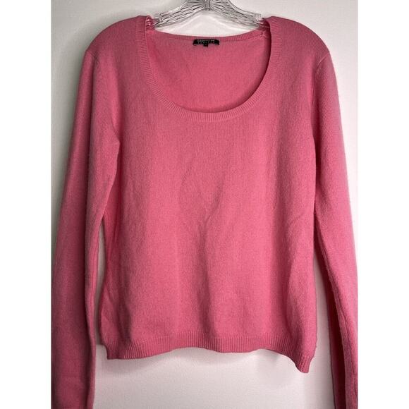 Cash Ca England Cashmere Sweater Large Bright Pink Long Sleeves - Picture 2 of 9
